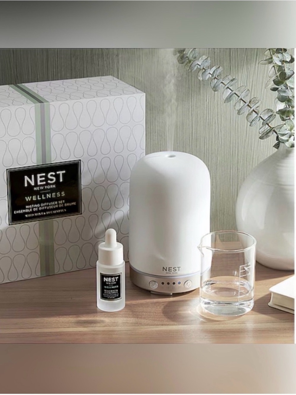 NEST Fragrances White Wellness Ultrasonic Diffuser Set